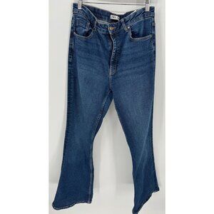 Zara Womens Blue High-Rise Flare Leg Denim Jeans